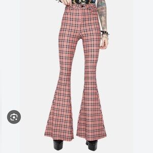 Labijou Plaid Bellbottom Pants